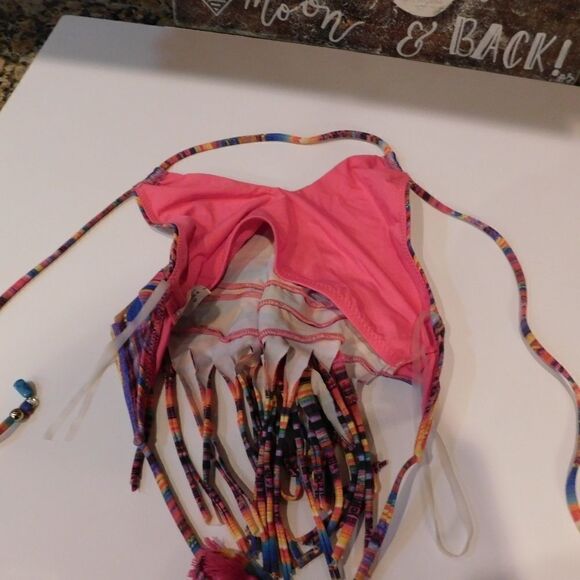 Multicolor Embellished Fringe Swim Tanktini (D9) - Picture 7 of 8